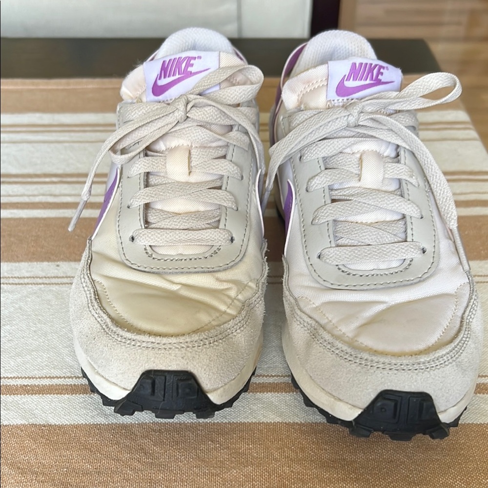 Nike Women's Cream and Purple Sneakers